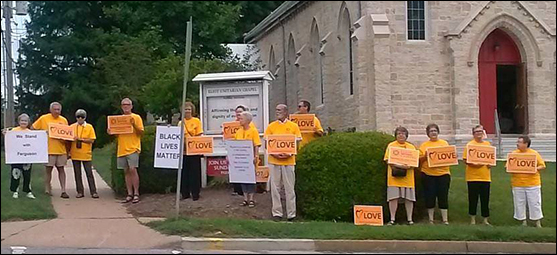 Members of Eliot Unitarian Chapel, near Ferguson, Missouri, held a weekly vigil in solidarity with the Black Lives Matter movement.