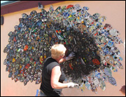 artist Kim Larson and Tree of Life mosaic
