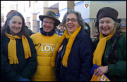 Members of First UU Church of Rochester, Minn., get ready to march in the Martin Luther King Jr., parade in February 2011.