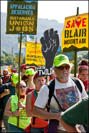 More than 500 people marched to raise awareness about mountaintop removal mining.