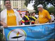 Alabama Unitarian Universalists march in an interfaith walk to oppose a state immigration law.